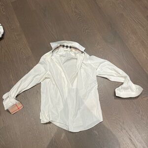 Burberry White Casual Button Down Shirt